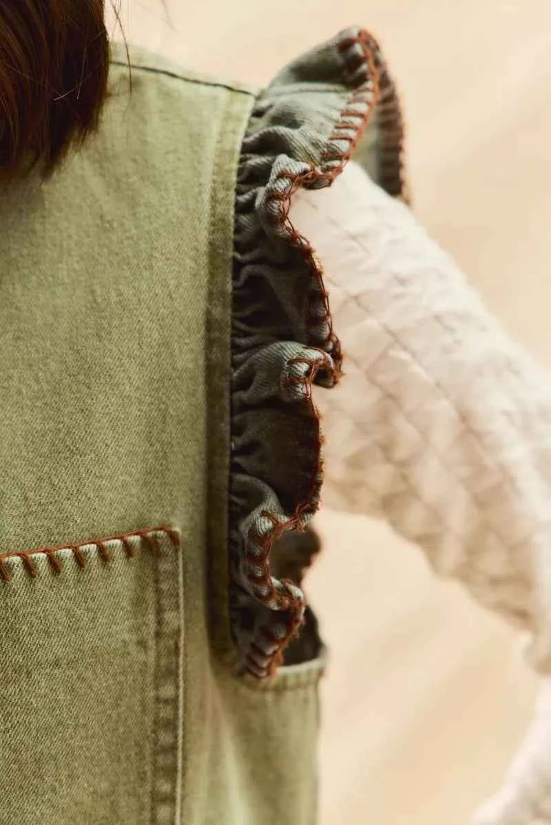 SO ME Washed Denim Stitch Ruffled Hidden Button Vest Top 438e4881ca1d43759ec145d0a7ff1f41-Max-Origin