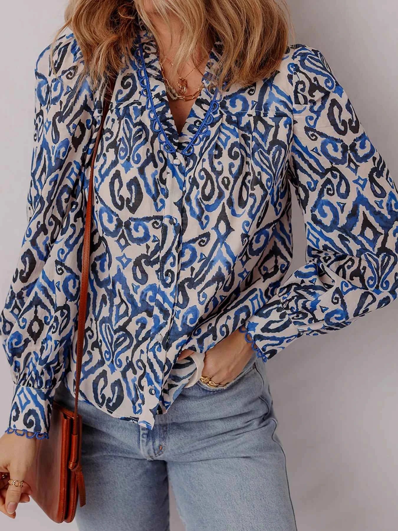 Paisley Print Long Sleeve Blouse 439b76d5e8a849b69454ca6fa727a7f8-Max-Origin