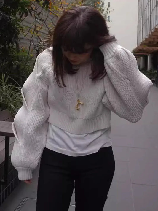 The Beige Openwork Wool Pullover 43F1A244F62DBE51F0D3019B6AE1E588