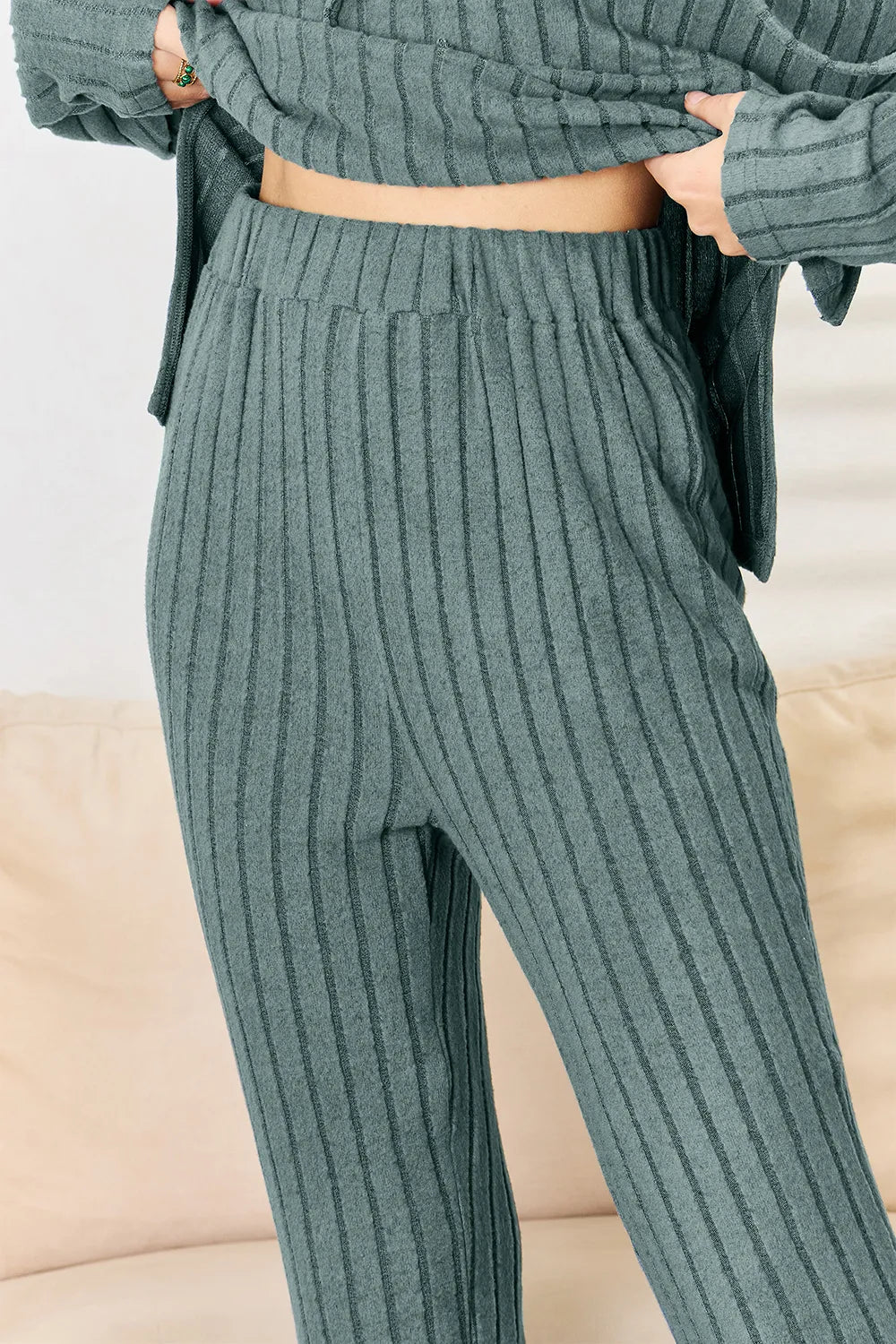Basic Bae Full Size Ribbed Drawstring Hooded Top and Straight Pants Set 43a6734c-a795-48d3-a92d-719dde90620a-Max