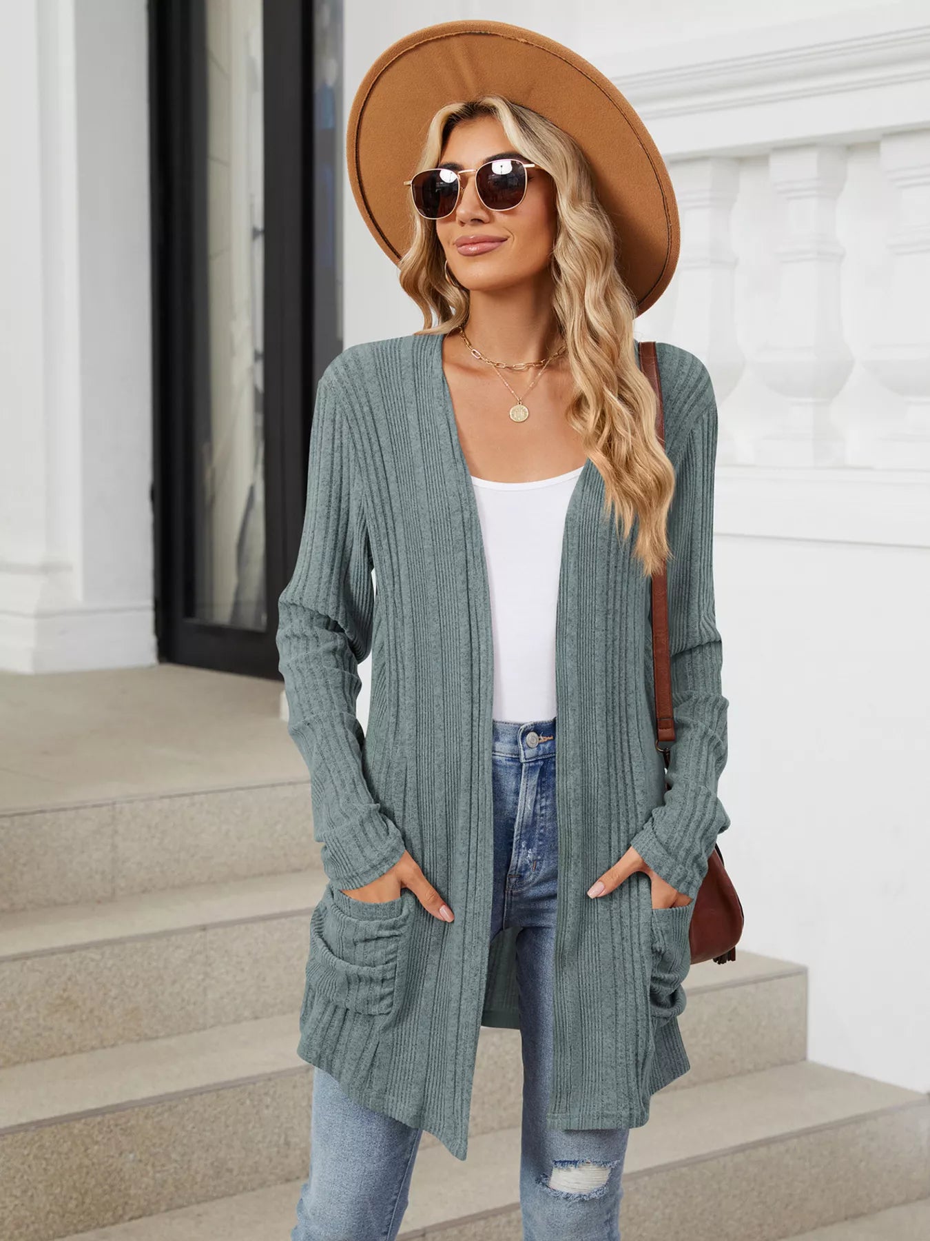Open Front Long Cardigan Blue 43bfc30d6a6a4c1f8e5d8bb484e351fc-Max-Origin