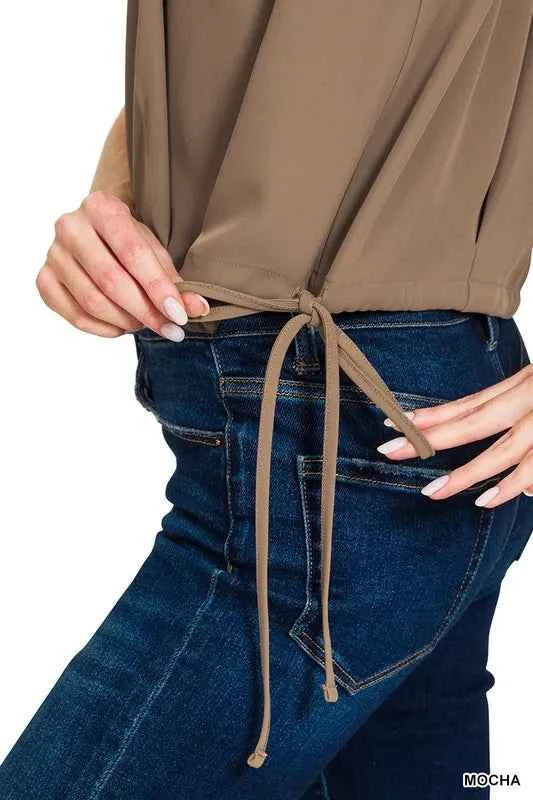 Zenana Woven Drawstring Tie Side Sleeveless Top 43d3c005b59241a6a8a0e15cba1123de-Max-Origin