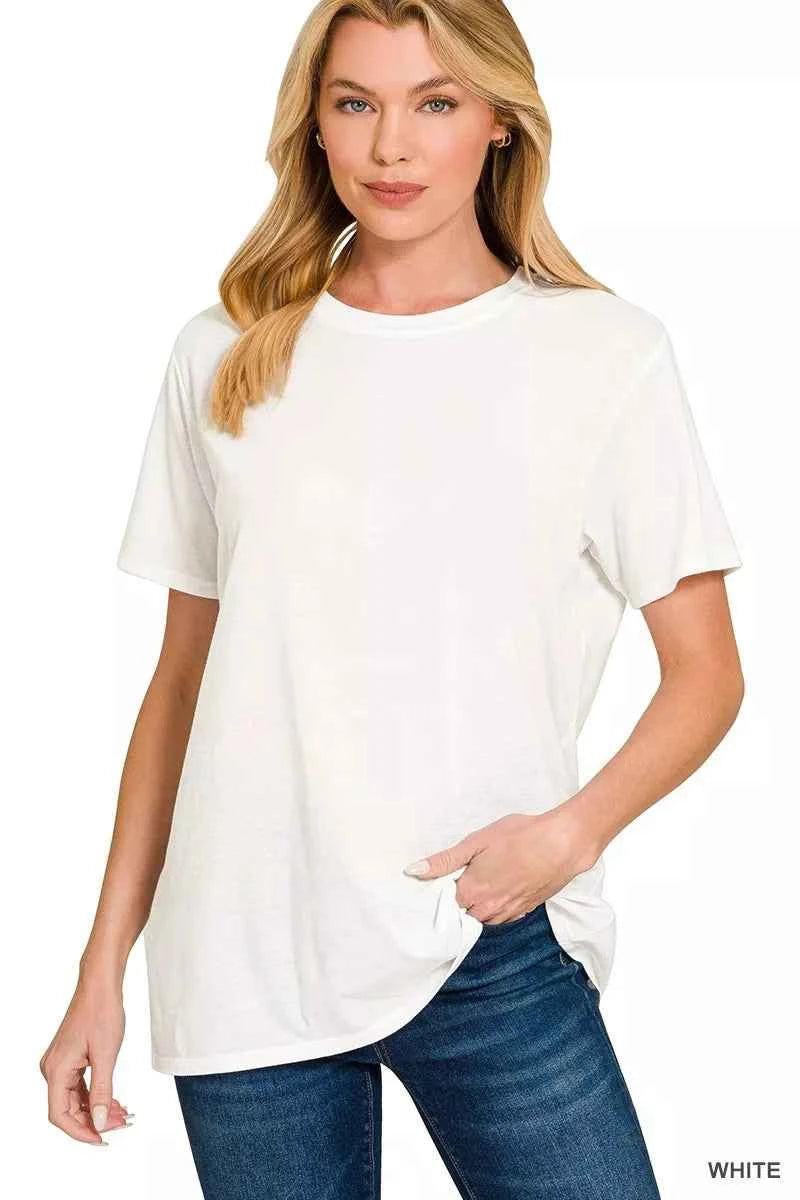 Zenana Cotton Boyfriend Round Neck Tee WHITE 43e2463dbbca4a2cbe34f435546dcea0-Max-Origin