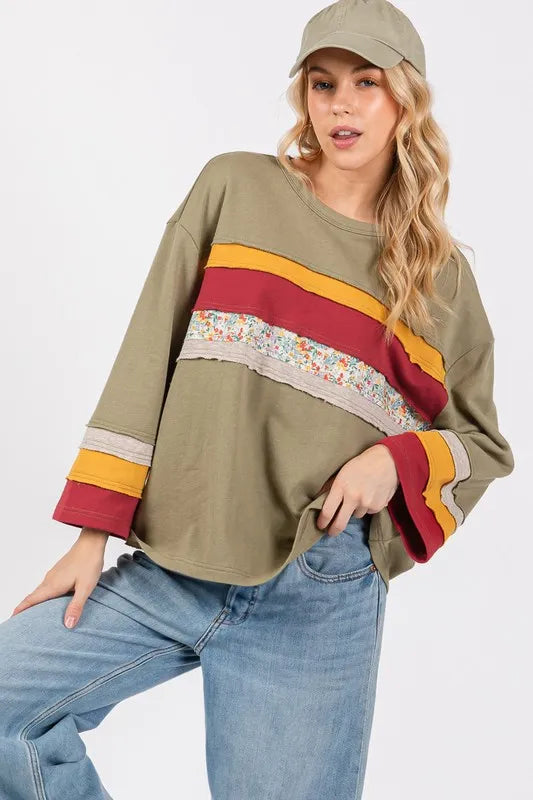 SAGE + FIG French Terry Color Block T-Shirt 43ede137-8292-4e45-aa4f-21f2f19f2517-Max
