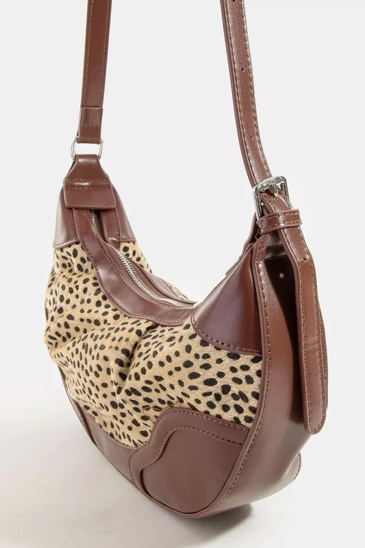 Fame Spotted Leopard Print Half Moon Shoulder Bag 43f58bbad39445879260be8b312b523e-Max-Origin