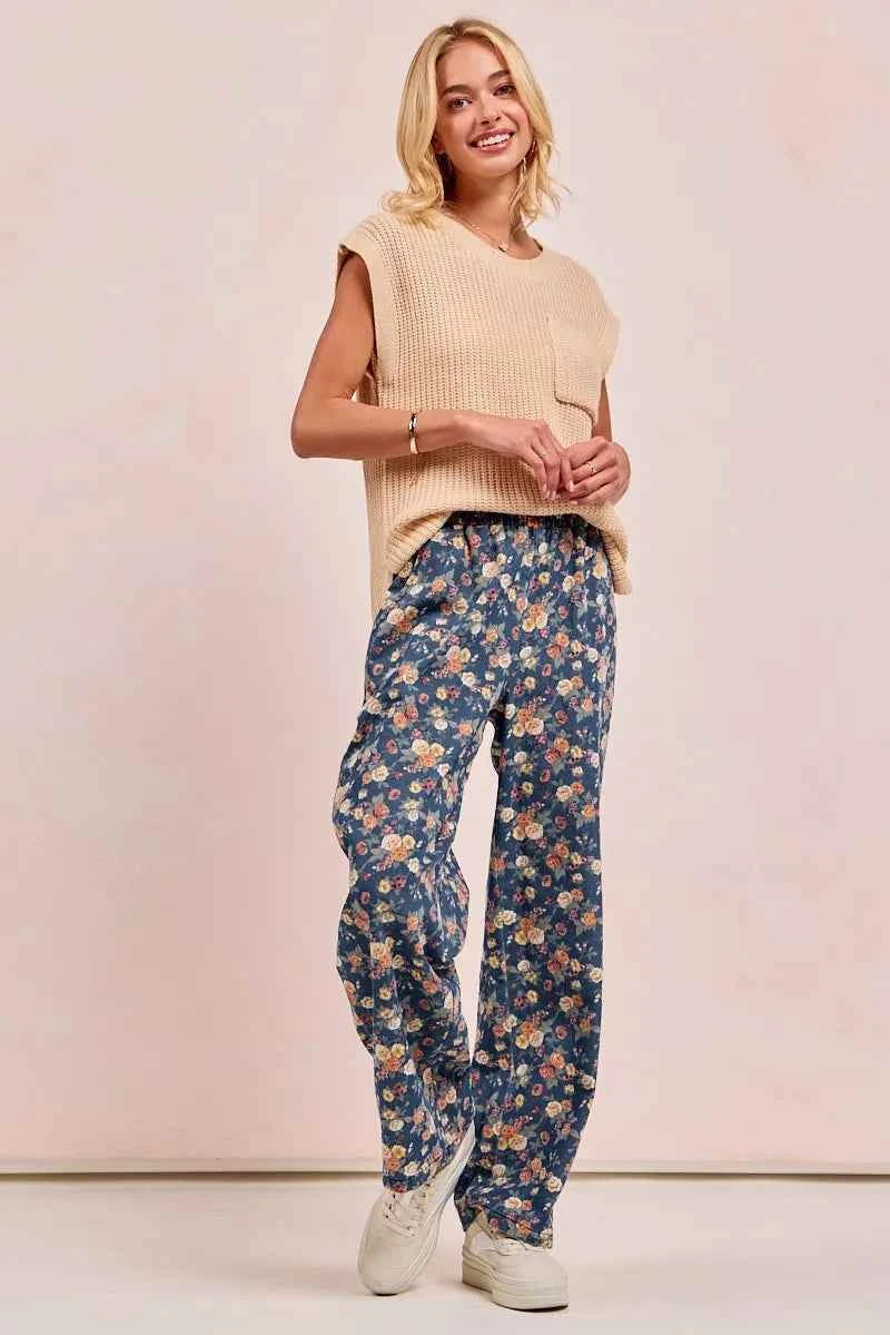 BiBi Washed Floral Print Wide Leg Jeans DENIM 4408366ed4b64d90b77f9489a6cca9af-Max-Origin