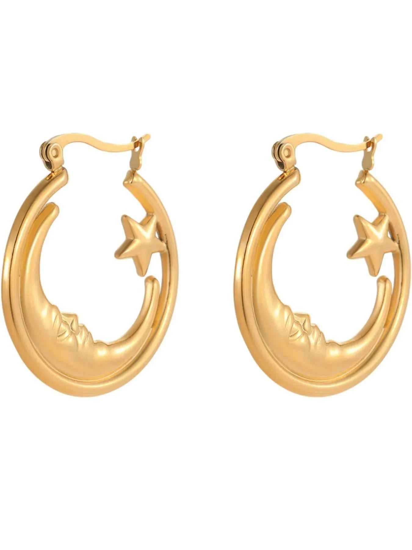 18K Gold-Plated Crescent Moon Star Hoop Earrings 440e1d85-5493-4881-879f-e06bdea5ca1c-Max-Origin