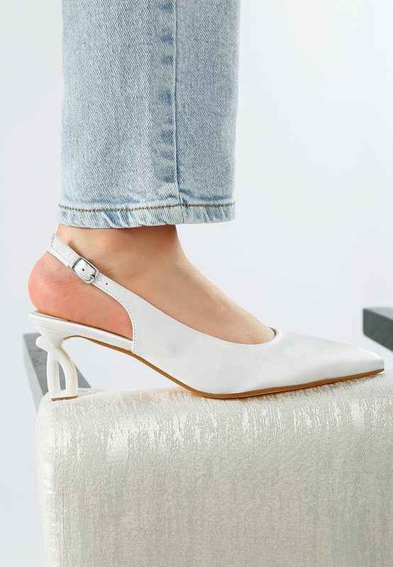 Vinca Satin Pointed Toe Slingbacks 44142b1a-ff09-411c-923f-c009dee6919f