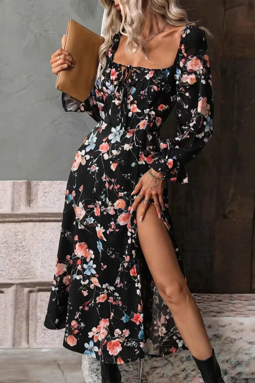 Floral Print Flounce Sleeve Midi Dress 442ddba6-4f5c-4cac-8c84-600d0868d458-Max-Origin