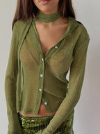 Button Up Shirt with Scarf 4434bd1f-cc38-4989-a83e-8073270f5f67-Max