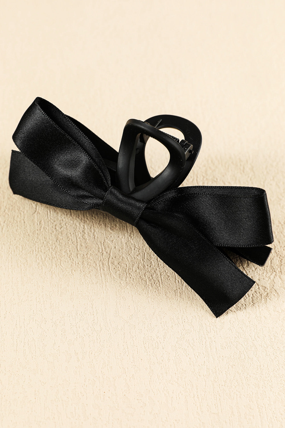 Light French Beige Solid Color Ribbon Bow Decor Hair Clip 444720072cf5d34f