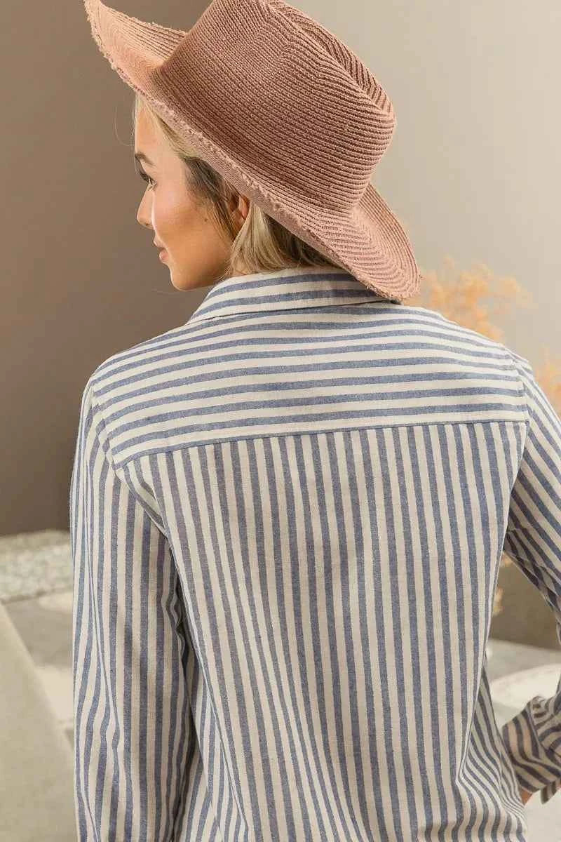 BiBi Lurex Linen Stripe Shirt Button Down Top 445011bdd8a4492cb391fe3b38c4305e-Max-Origin