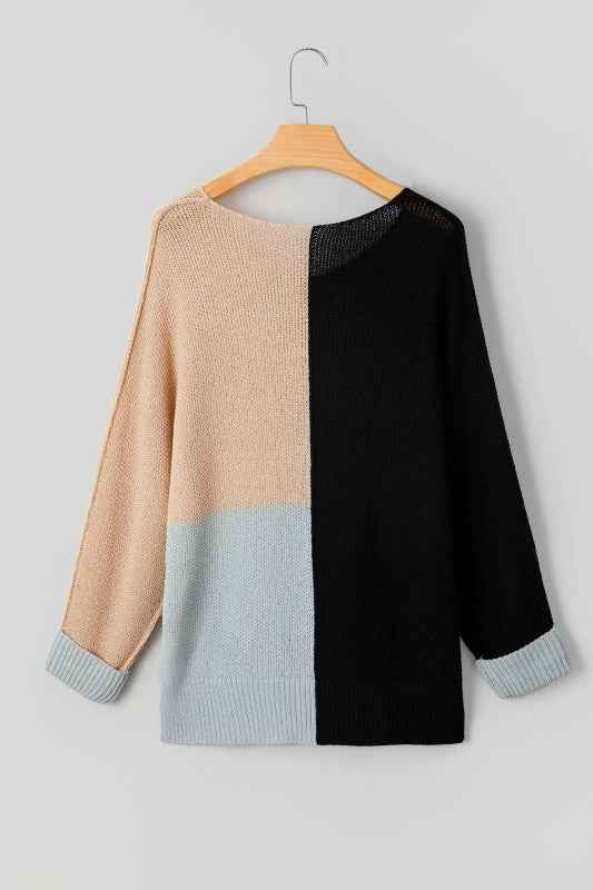 Colorblock Knit V-Neck Sweater 44522c75-c1a2-4909-9944-3a37f9bb26a2