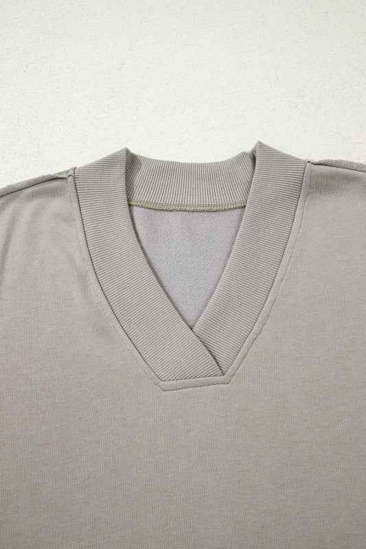 Western Aztec Embroidered Sleeve V-Neck Sweatshirt 44609224-01a6-46a4-915d-90dc3546b7ce