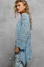 POL Openwork Lightweight Open Front Cardigan with Scalloped Edge 44674ab4-6fca-4026-9c87-c2ab258b7565-Max-Origin