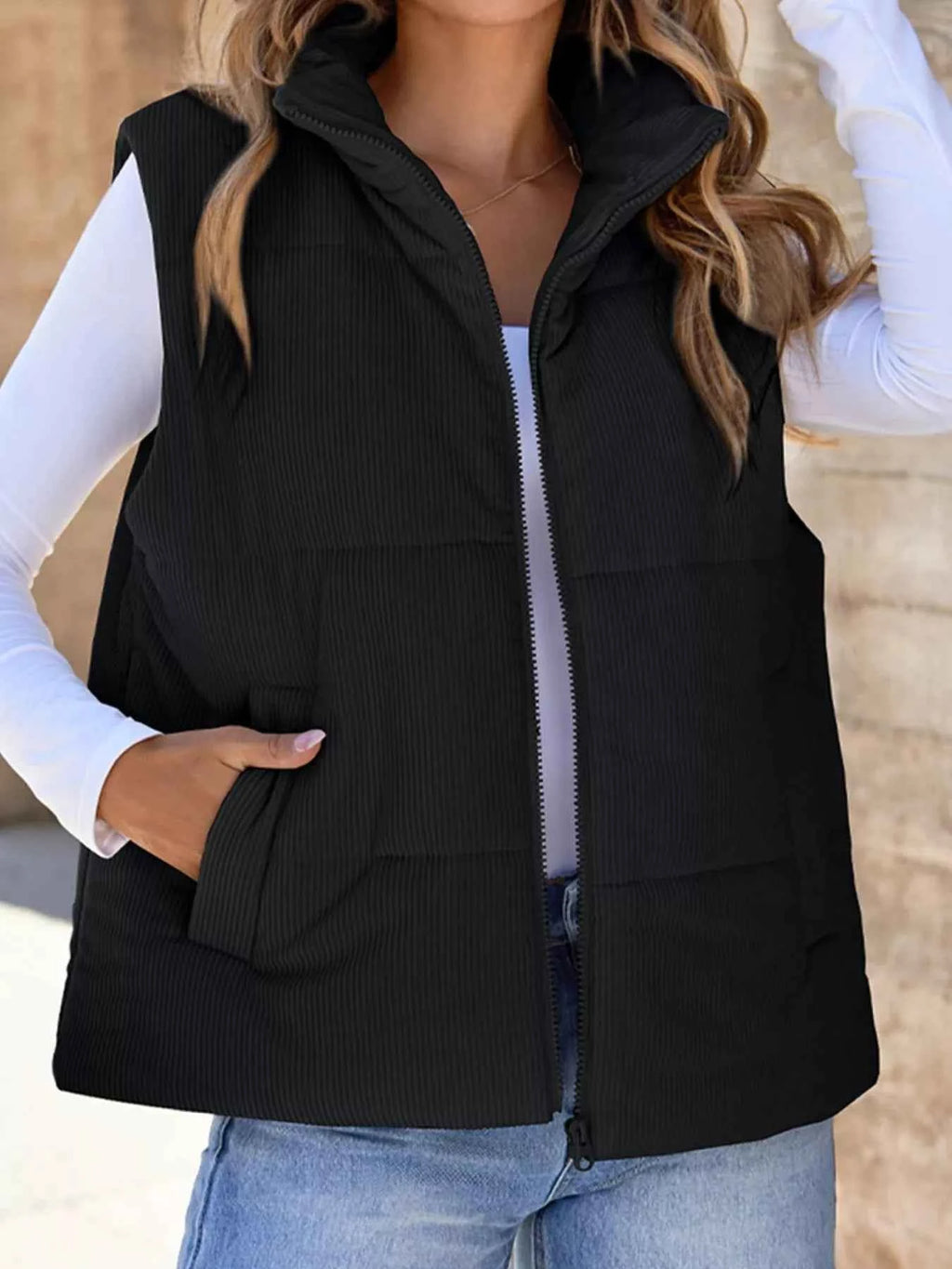 Corduroy Zip Up Vest Coat 44798c20-27e3-4bbf-9b3f-eeaf545411d4-Max-Origin