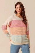 SO ME Multi Color Block Long Sleeve Sweater OATMEAL COMBO 44879802d7264b7e96278deb37009a06-Max-Origin