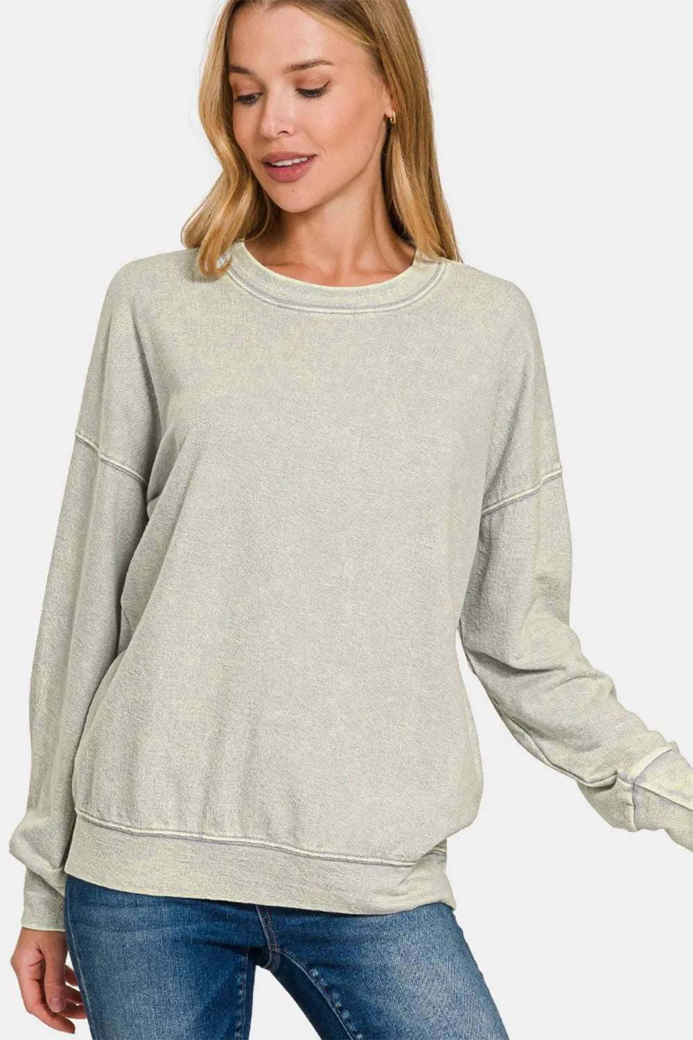 Zenana Washed Round Neck Dropped Shoulder Sweatshirt 4495df7d-4dc2-44b1-ac49-023f23e636ab-Max-webp_1