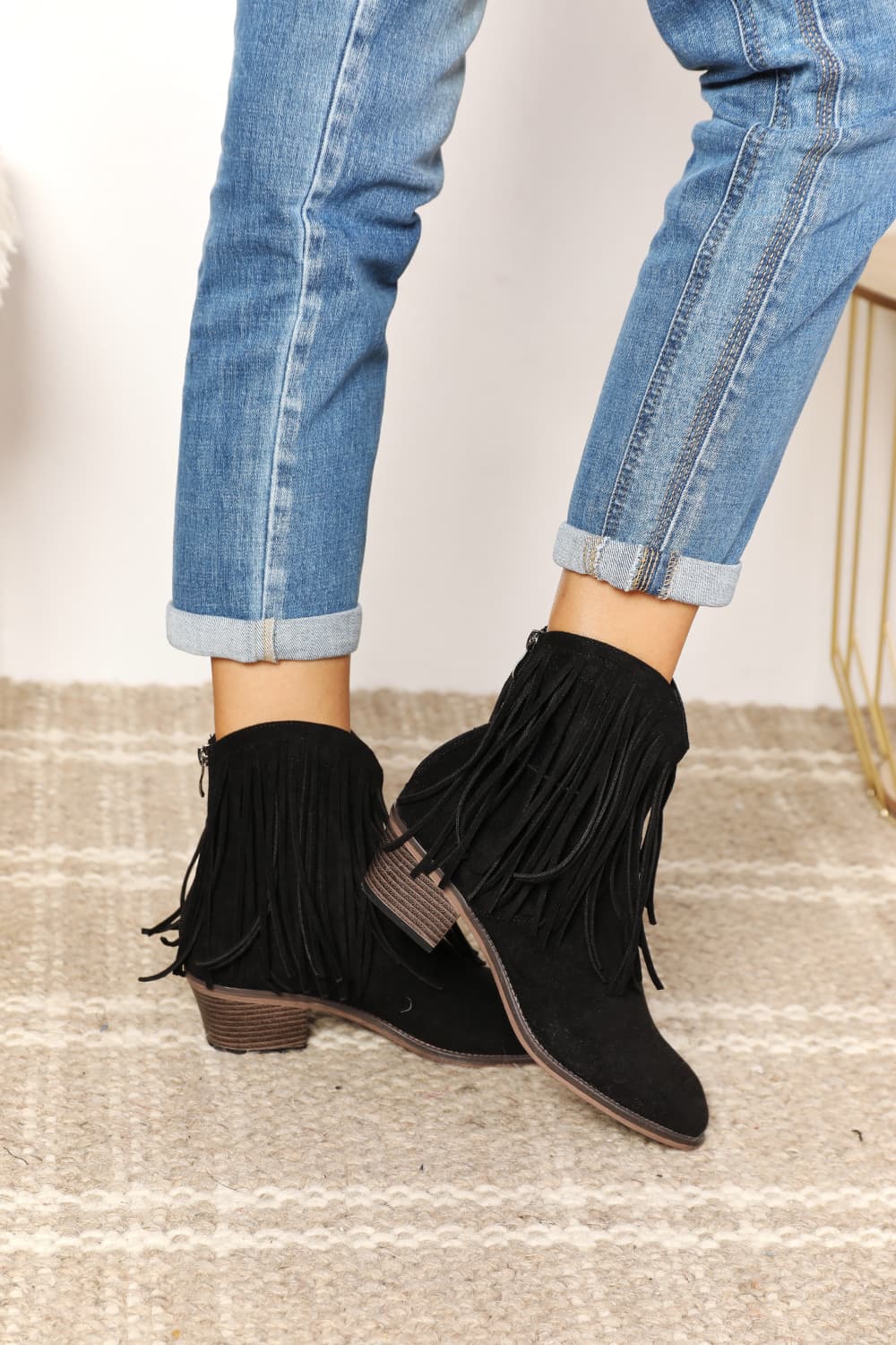 Legend Women's Fringe Cowboy Western Ankle Boots 44a6eb8ecd6945d486314b458b6c1b28-Max