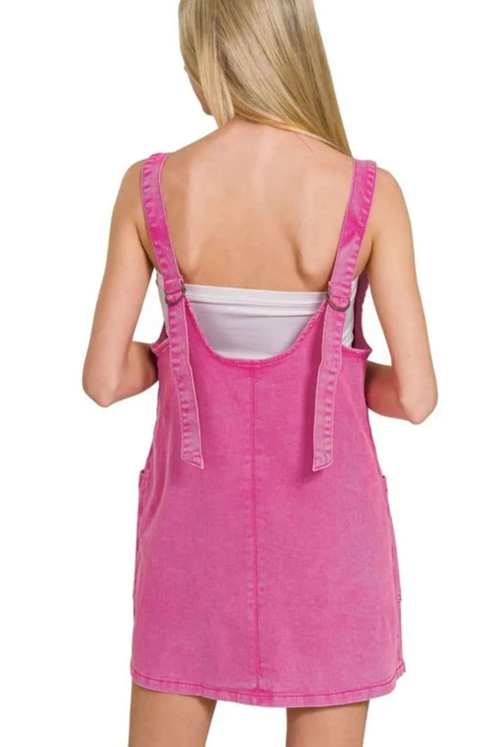 Zenana Washed Adjustable Strap Denim Overall Dress 44a7c73d-f38a-4388-87c9-594bb10b27df-Max-Origin