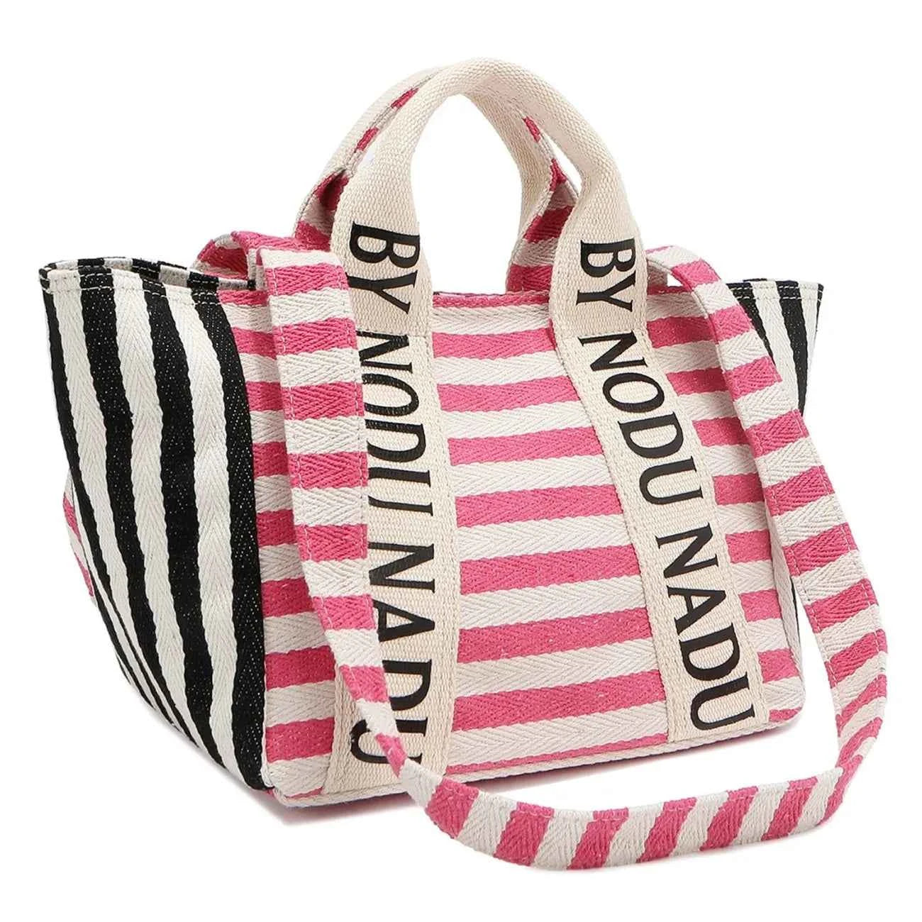 Nicole Lee USA Letter Striped Tote Bag 44a7cbbc-0177-419e-b2e1-1678fcf9214d-Max-Origin