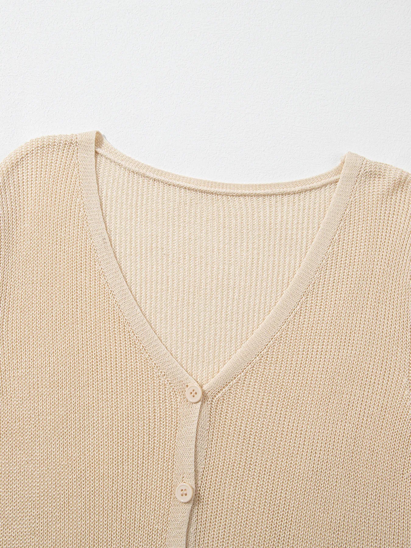 Lightweight V Neck Button Front Bell Sleeve Cardigan 44b138507df146a78e448ddea0c00a01-Max-Origin