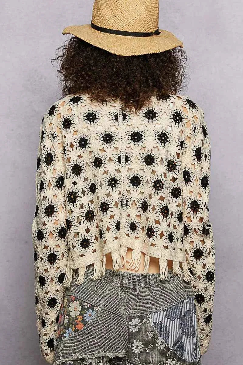POL Openwork Floral Crochet Cardigan with Tassel Hem 44b48676-0db1-42d7-9a35-7f8bef8091e8-Max-Origin