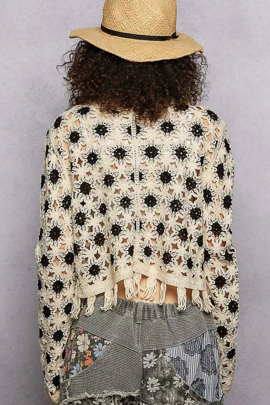 Openwork Floral Crochet Cardigan with Tassel Hem 44b48676-0db1-42d7-9a35-7f8bef8091e8-Max-Origin