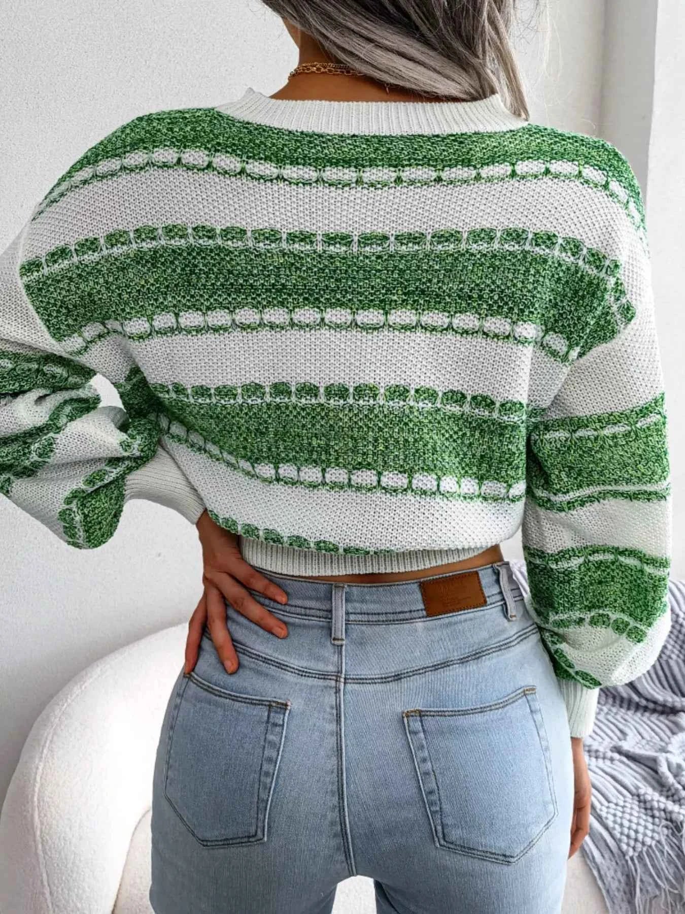Color Block Round Neck Cropped Sweater 44b5a077-0fff-44ba-89b4-d19dd3f12429-Max-Origin