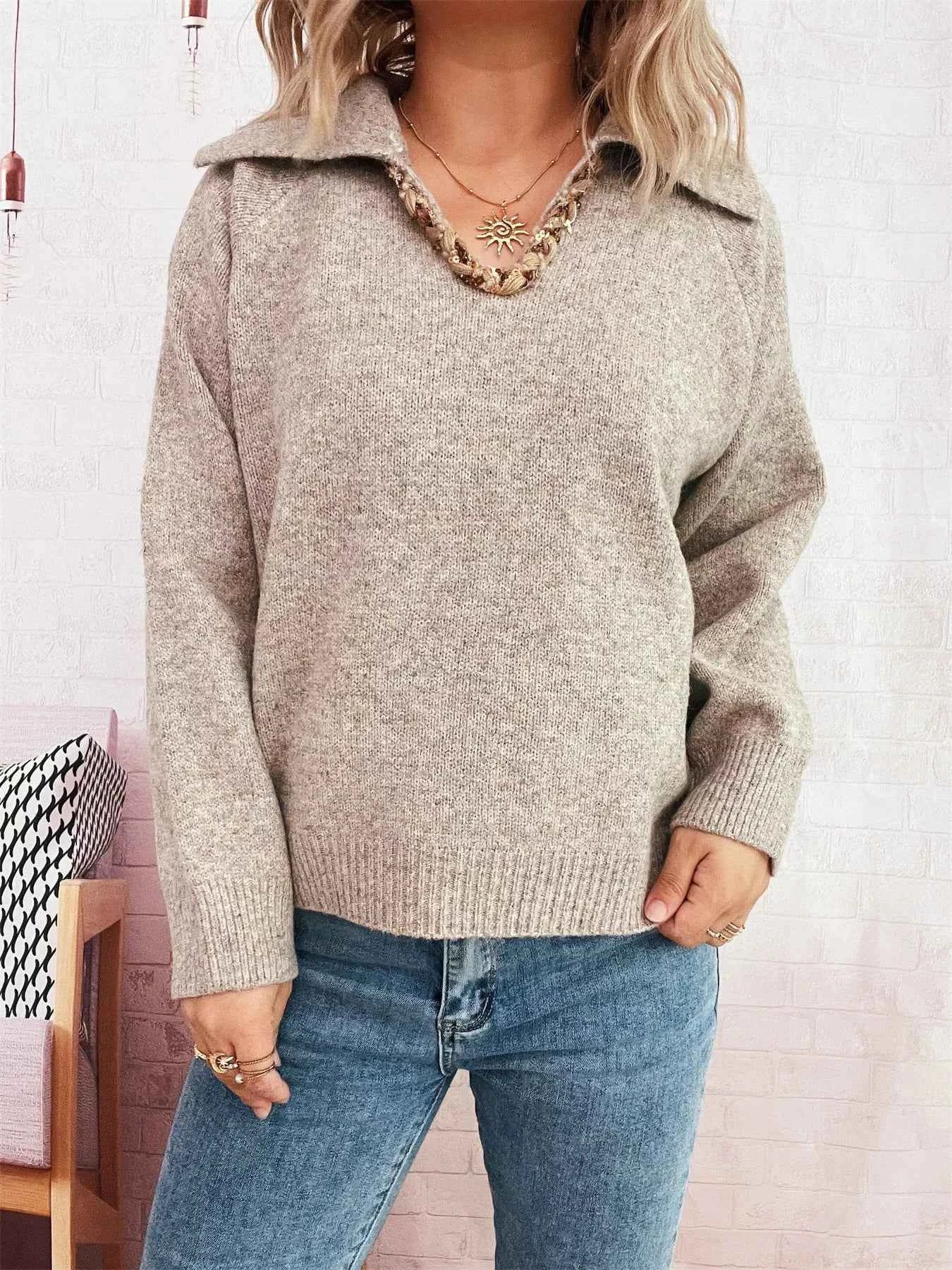 Ribbed Hem Raglan Sleeve Sweater 44c163e7db4d4d429b814eb4f2d344df-Max-Origin