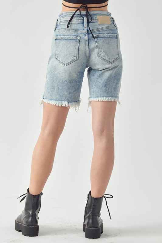 AT1037BML High Rise Bermuda Tulip Waistband Shorts 44c6ccd2-7e6e-4494-899b-89c096e2b1d9
