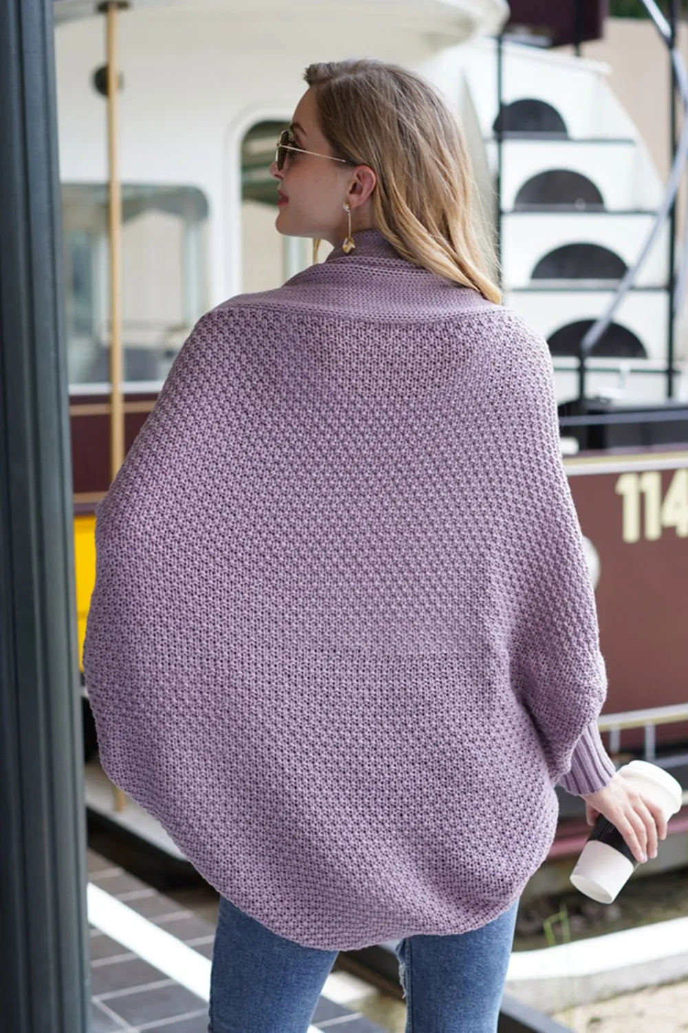 Open Front Batwing Sleeve Cardigan 44f098b0-0cb5-4905-948d-184bead4531a-Max