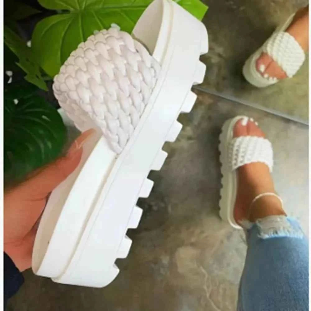 PU Leather Open Toe Platform Sandals White 44f82e51-2303-4c52-b5b8-1b020b4f3686-Max