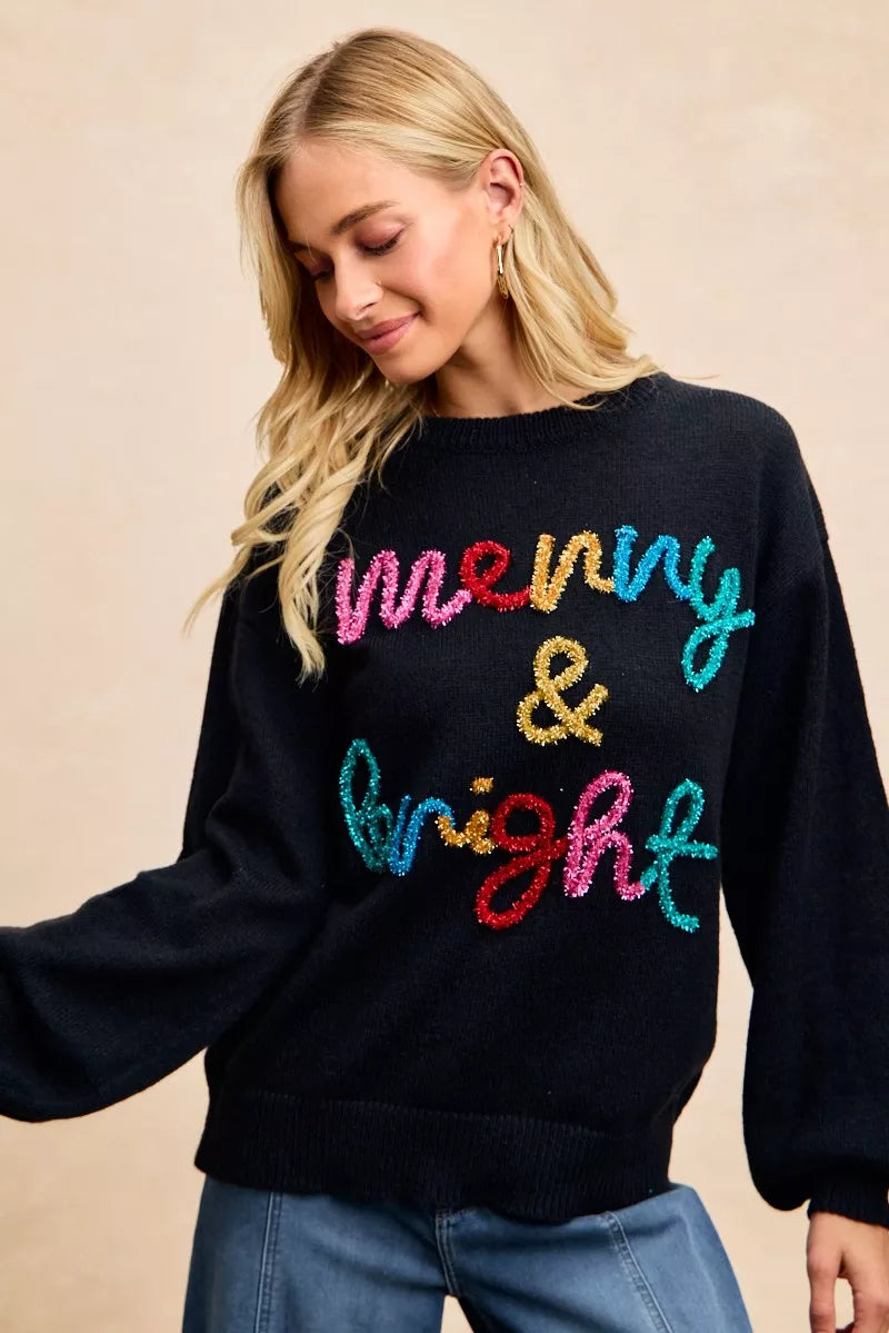 BiBi Tinsel Lettering Christmas Sweater 450779fe8b7e4c808c4cd8dabf6ab75d-Max-Origin