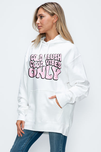 Simply Love Full Size Letter Graphic Long Sleeve Drawstring Hoodie