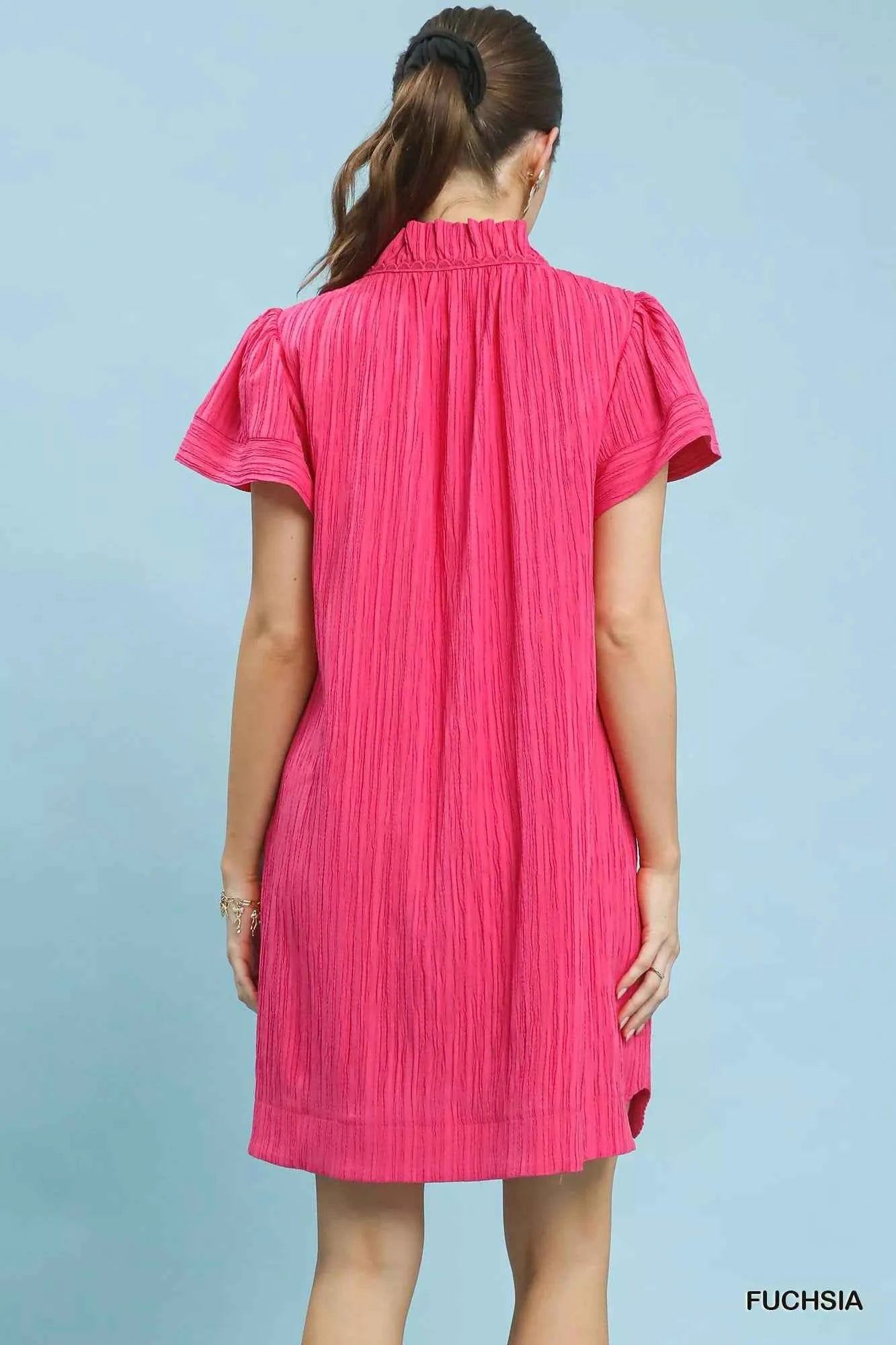 Umgee Flutter Sleeve V-Neck Shift Dress 450e8e9b-a597-40de-a581-a75d732b9014-Max-Origin
