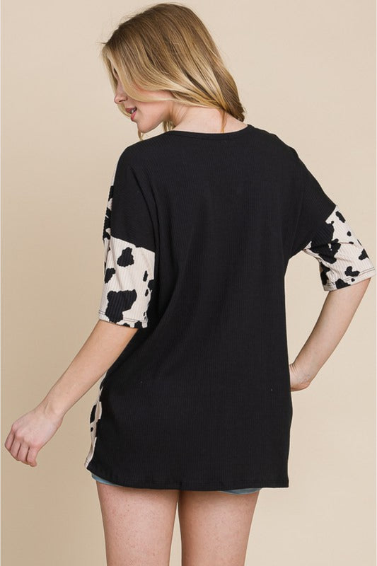 BOMBOM Rodeo Love Ribbed Animal Contrast Tee 450ecfbae6b0402ca328123289c34012-Max
