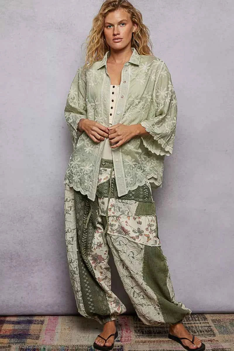 POL Embroidered Floral Collared Neck Shirt with Scalloped Edges 453cf6ab-a000-4312-a966-ae1892d58b9e-Max-Origin