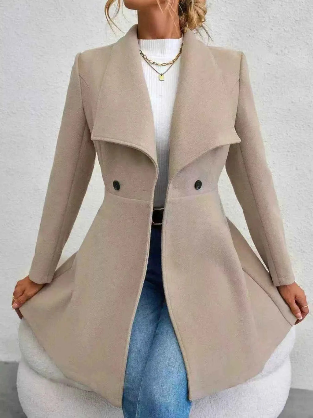 Double-Breasted Wool Blend Coat Khaki 454124304fa54579ba4fc016e43ee7cb-Max-Origin