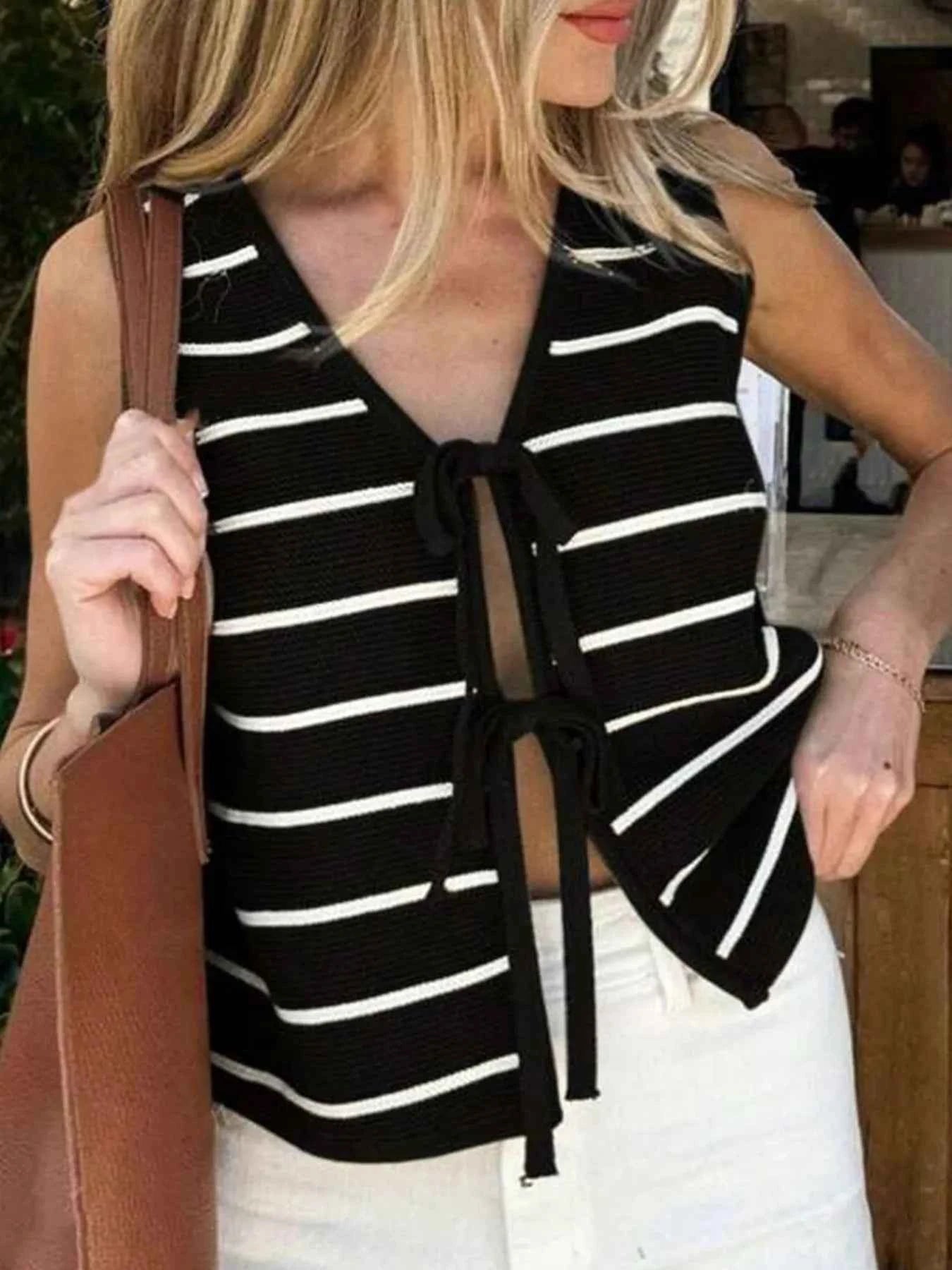 Tie Front Striped Sweater Vest 4547de56-c6c6-4670-8474-3b02dc5c5264-Max-Origin