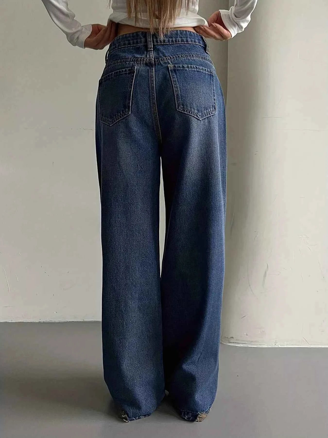 Wide Leg Vintage Wash Jeans Blue 454a4525405d488b819d1ad44a8bfc59-Max-Origin