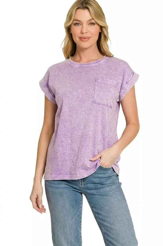 Halo Snow Washed Cuffed Short Sleeve Tee 4555581c-dacc-4cad-b2f8-59ef12de7f62-Max-Origin