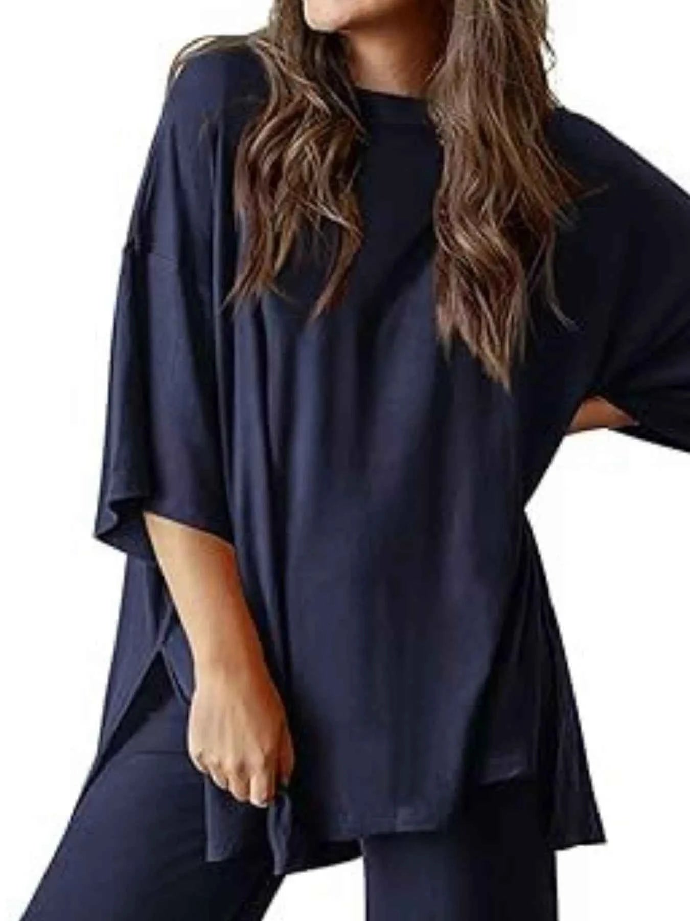 Slit Round Neck Top and Pants Set 4555f06c-89c0-4a05-b627-f76fdb728bf7-Max-Origin