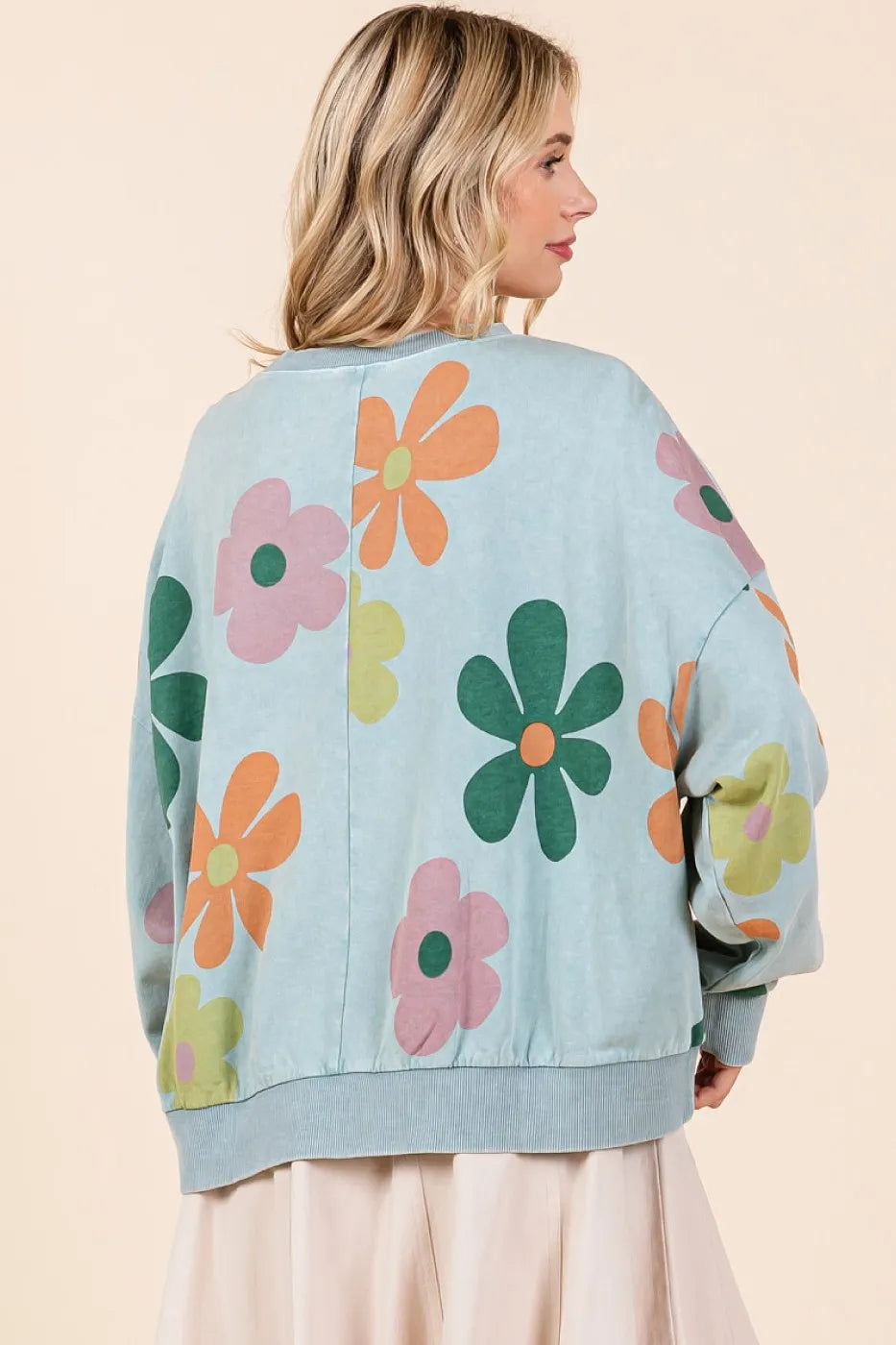 Mittoshop Mineral Wash Flower Print French Terry Sweatshirt 4559432421c24aaca348fec4b00279c3-Max-Origin