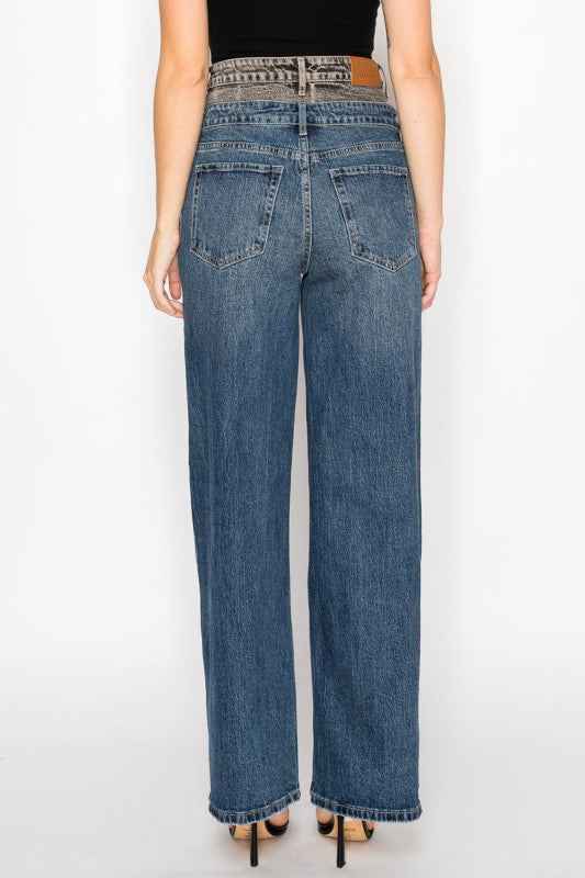 Double Snap On Waistband Layered High Rise Wide 4559d182-4572-4184-9a68-efc02544f848