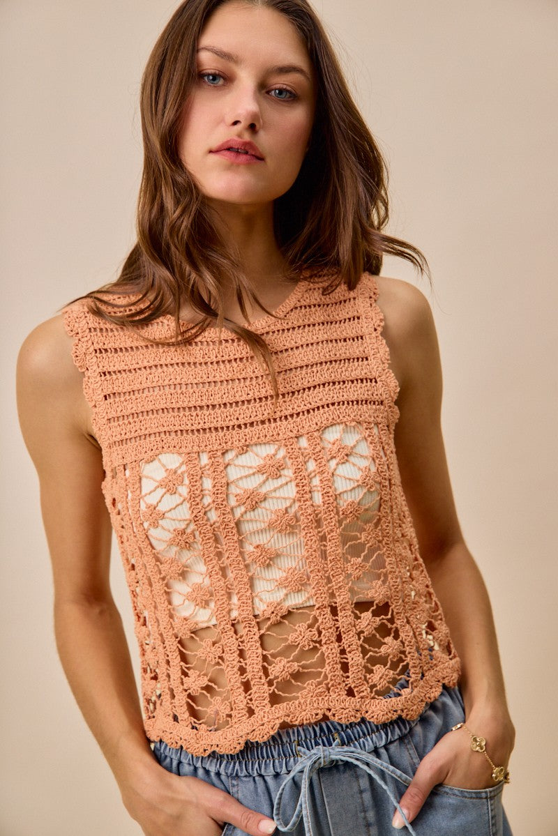 SO ME Crochet Knitted Lace Sweater Tank Top 456d1a8ad8de47f7ba7f443d9f759e71-Max