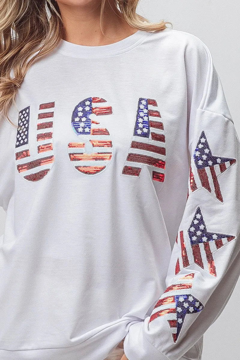 BiBi American Flag USA and Star Sequin Sweatshirt 4595062818f04c2e8c5fe283375cbfa5-Max-Origin