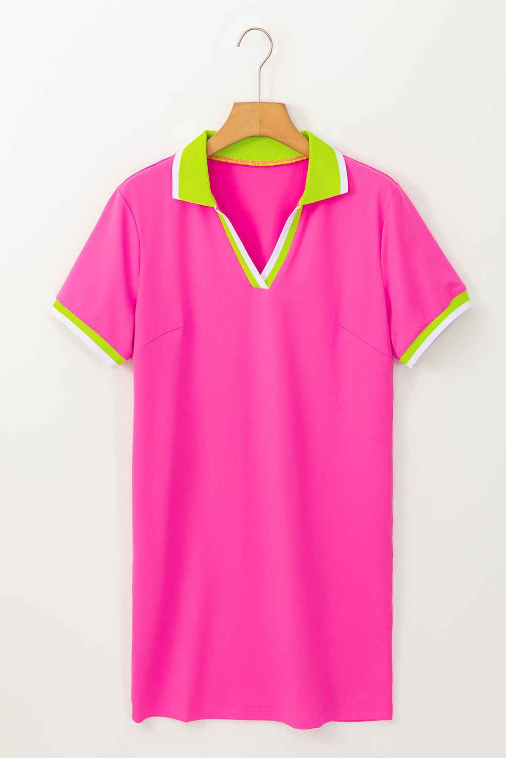 Rose Red Pop of Color Neckline T-shirt Dress 459a48951b58b226