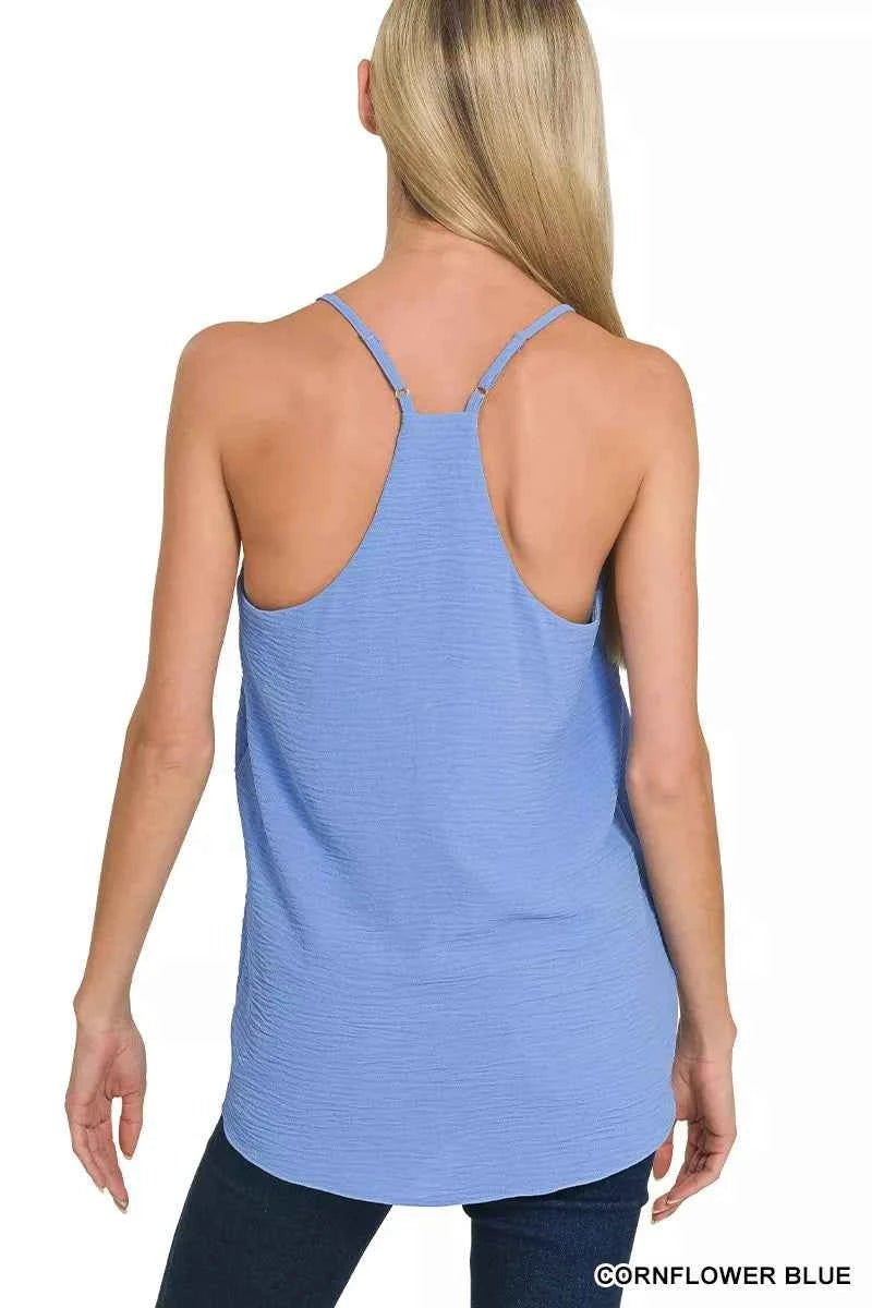 Zenana Woven Airflow Adjustable Strap V-Neck Cami 45a80dc7ebd74e0abbfdcbc933a40be6-Max-Origin