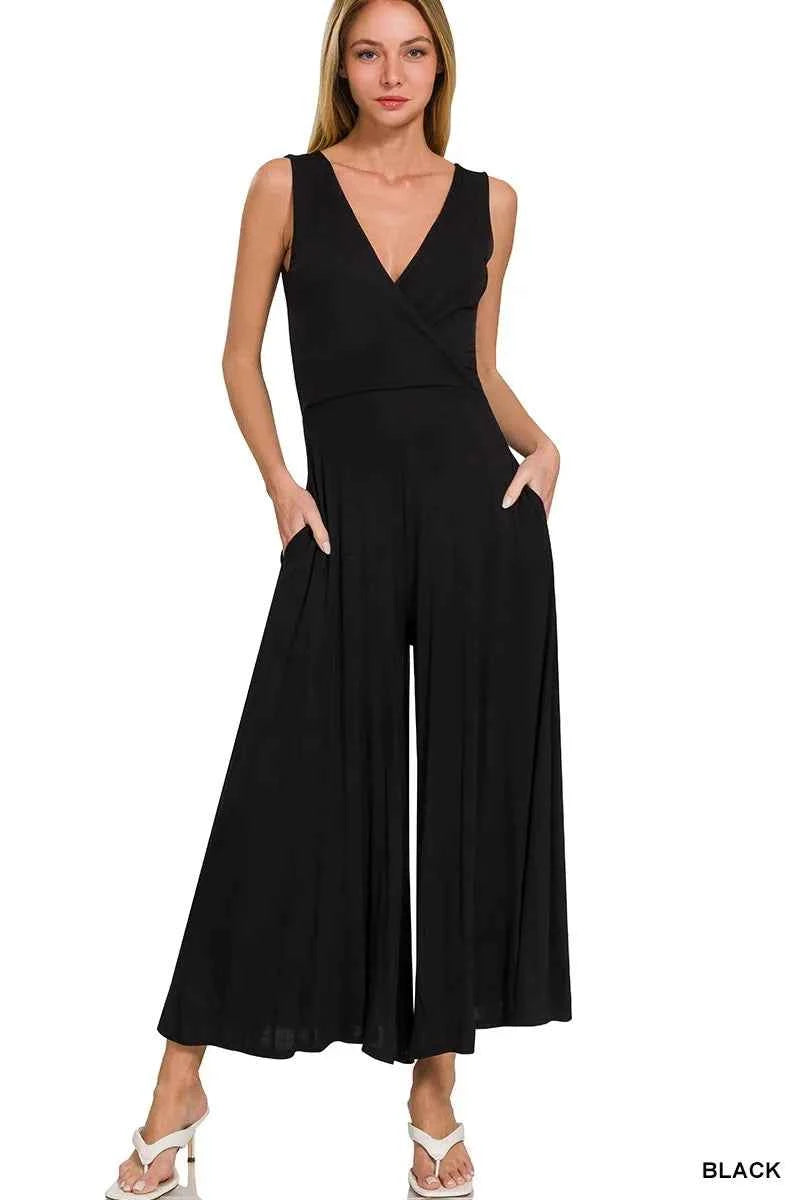 Zenana Surplice Neckline Sleeveless Jumpsuit 45b00d8a0bde467e970fa54f477fa2e1-Max-Origin